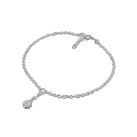 Designer Inspirations Boutique 9.75 Inch Daisy/Flower Charm On Chain Sterling Silver Anklet/Ankle Bracelet/Ankle Chain - 925 Sterling Silver - 9.75" Inch / 25 cm - Anklets for Women