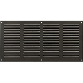 Repa Market 16x8 Inch (Outer Dimensions) Scratch Resistant Anthracite Air Vent Cover Galvanized Louvered Cover with Mesh Screen/Wall, Ceiling Vent/HVAC Register for Indoor, Outdoor Ventilation