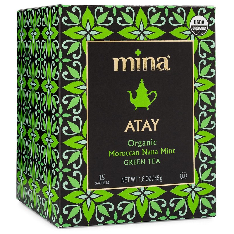 Mina Atay, bolsas de té verde menta marroquí, 15 sobres