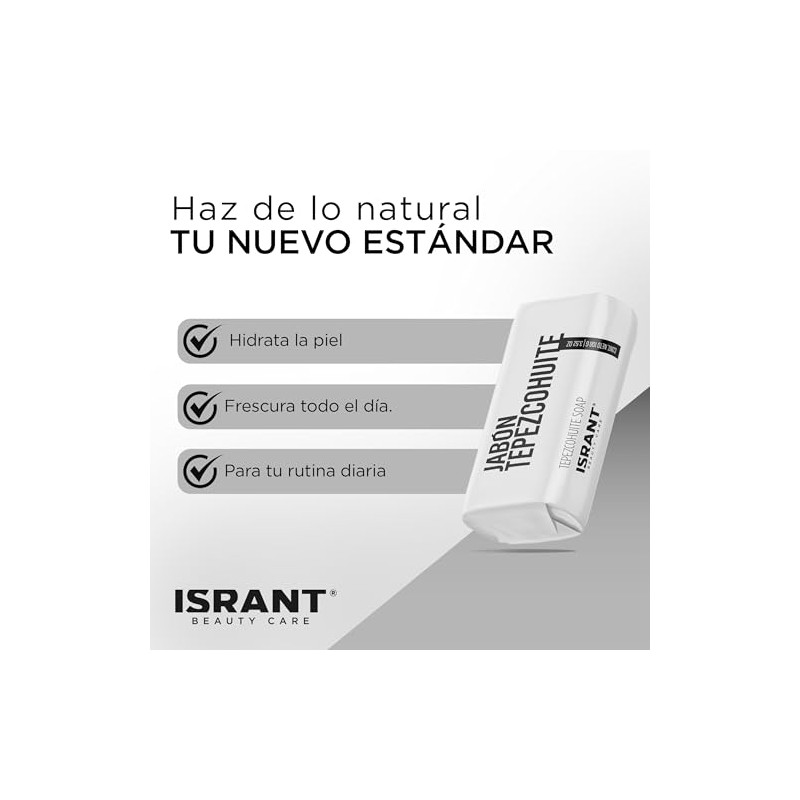 Pack de 12 Jabones de Tepezcohuite Corporal Natural ISRANT 100g