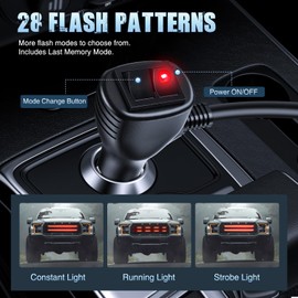 Nilight Nilight 2PCS 24 inch Truck Grill Strobe Lights Strip 384 LED Emergency Light Red Flexible Side Flashing Warning Caution Safety Waterproof Lighting Kit for Trucks Tow Plow Construction Vehicles