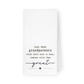 THDSE Pregnancy Announcement Gift for Great Grandparents, Funny Great Grandparents Gifts Kitchen Towels, Cute Pregnancy Reveal Hand Towels Tea Towels, 16x24 Inch
