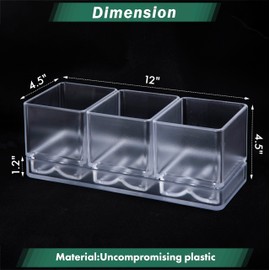 D'vine Dev Herb Garden Planter Set, Plastic Plant Pots with Drainage and Saucer, Indoor Succulent Cactus Vegetable Pot for Windowsill, Garden Balcony, Clear, Set of 2, 76-V-D-2