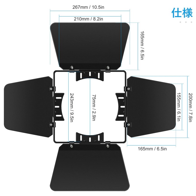BETOPPER Barndoor Super Spotlight LED Light Cutter COB Stage Light
