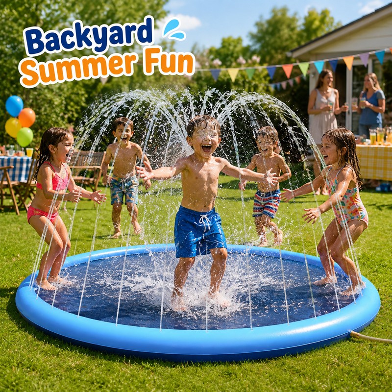 100cm / 150cm Water Splash Pad Sprinkler Mat – Thickened
