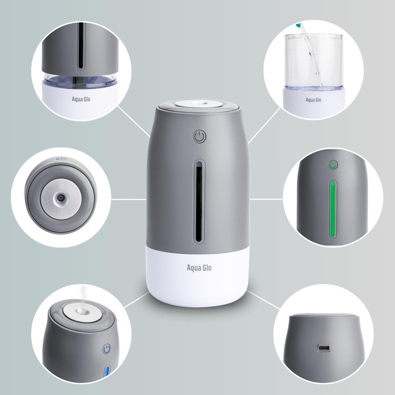 Airvana Aqua Glo Personal, Portable Humidifiers for Bedroom – Ultrasonic