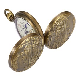 Tiong Luxury Copper Mechanical Pocket Watch with Chain Tourbillon Moon Phase Steampunk Men Pocket Watches with Chain Clip