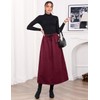 Winter Skirts for Women Long Pleated Flannel Wool Maxi Plus