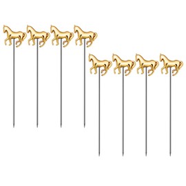 Gold Horse Reusable Martini Picks for Cocktails - Olive & Cherry Skewers, Appetizer Fruit Picks, Drink Garnish Tools (8-Piece Set)