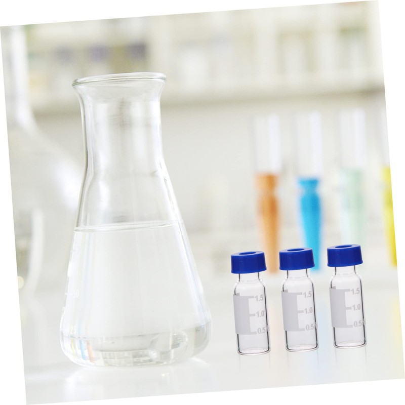 Cabilock 100Pcs Transparent Sample Vials with Screw Top Caps Storage