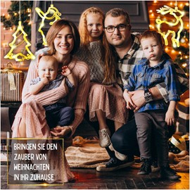 Festicy Set of 3 LED Christmas Decoration Window 2024 I Window Decoration Christmas Tree Santa Claus Deer with Suction Cup I Window Lighting Christmas I Illuminated Christmas Decoration Indoor Windows