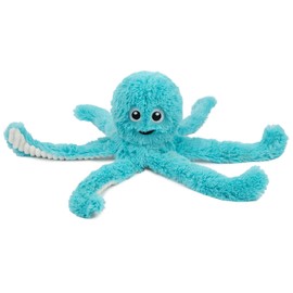 Best Pet Supplies OctoMutant Crinkle Plush Dog Toys for Interactive Play, Puppy and Senior Indoor Play, Colorful Octopus Toy Shape, Soft Head Stuffing, Cute and Cuddly - Turquoise