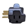 Hug-A-Plug Grounded Right Angle Adapter Plug - Black [15a 125v
