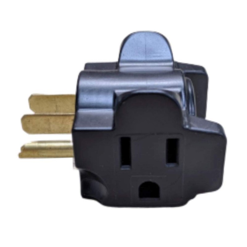 Hug-A-Plug Grounded Right Angle Adapter Plug - Black [15a 125v