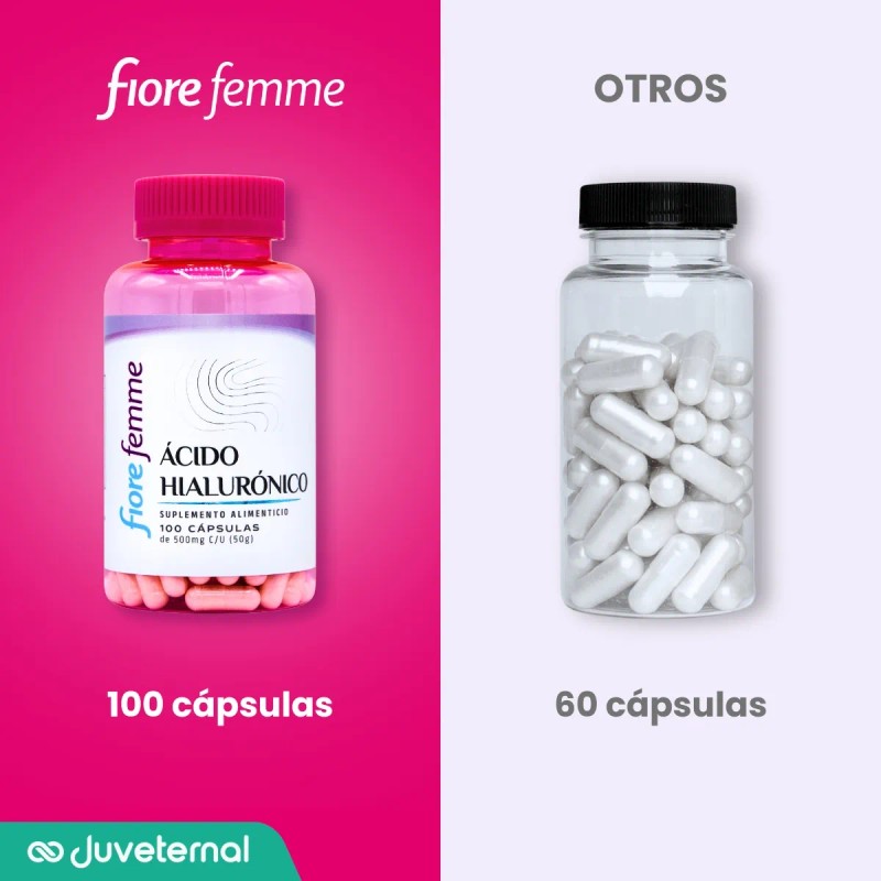 Fiore Femme Ácido Hialurónico Suplemento Alimenticio 100 U. Sabor Sin