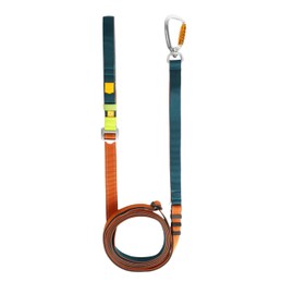 Woolly Wolf Color Block Multi-Use Lead Terracotta Mix - Adjustable Dog Lead 170 to 300 cm, Reflective Lead Made of Recycled Polyester