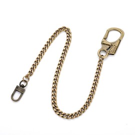Ahiller Biker Wallet Chain, Heavy Duty Pocket Chain with Carabiner Clip, Men Chains for Key, Jean, Pant, Purse and Handbag (BKL-brass,1p)