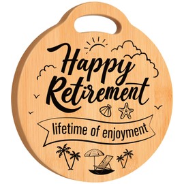 Retirement Gifts - Engraved Bamboo Cutting Board, Retirement Gifts for Women, ”Happy Retirement”Gifts for Retirees, Retirement Gifts Ideas for Men Teacher Coworker Nurse