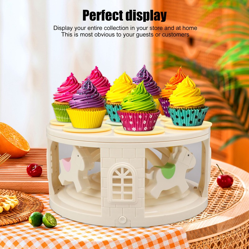 Rotary Dessert Machine LED Carousel Automatic Rotating Dessert Display Table