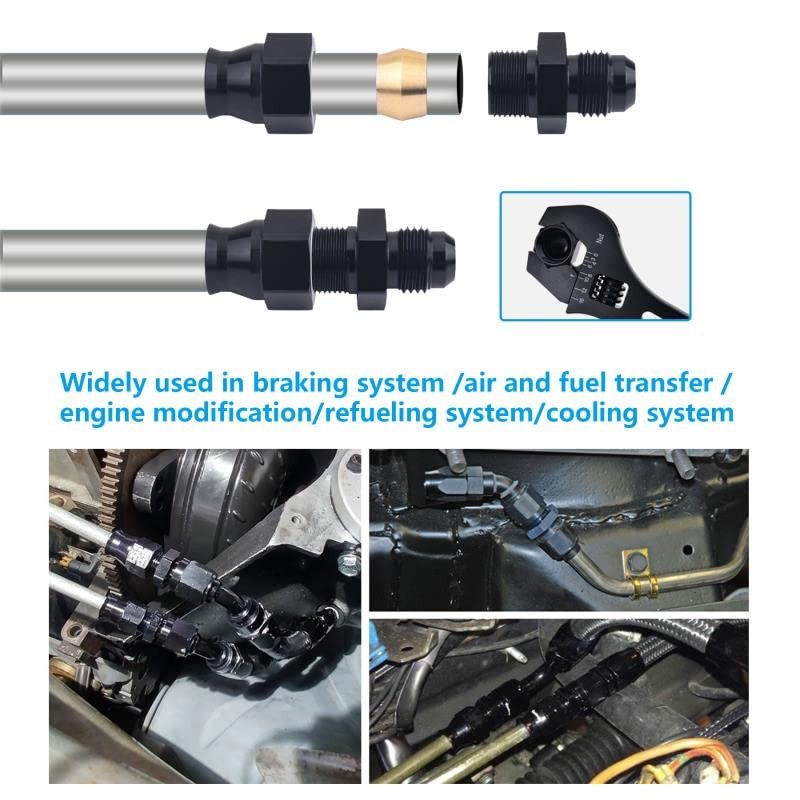 Breezliy 6AN Male Flare to 3/8" Fuel Hardline Tube Fitting