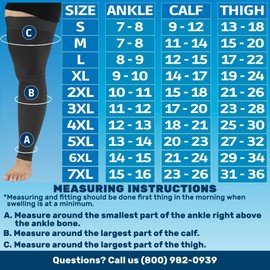 ABSOLUTE SUPPORT 4XL Plus Size Thigh High Compression Sleeve for Women & Men 20-30mmHg - Big and Tall Compression Footless Stockings Extra Wide for Varicose Veins, Knee Surgery - Black, 4X-Large