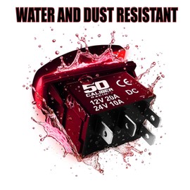 50 Caliber Racing Rocker Switch ON/Off Boom Box- LED Backlit - Stereo Switch UTV, Auto, Boat 20A 12V (5362A21 Red)