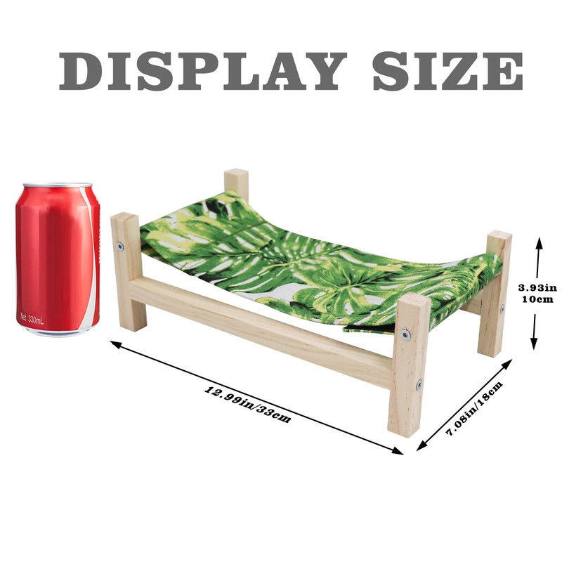 Bearded Dragon Bed, Wooden Reptile Sleeping Hammock, Bearded Dragon Tank