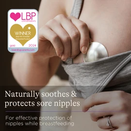 Lansinoh Original Silverette Nipple Cups - 925 Sterling Nickel Free Silver Nipple Shields for Breastfeeding - Naturally soothes and Protects Sore Nipples Breast Feeding - Postpartum Essentials