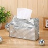 1 Pc Silver Disco Ball Tissue Box Cover, Extra Large