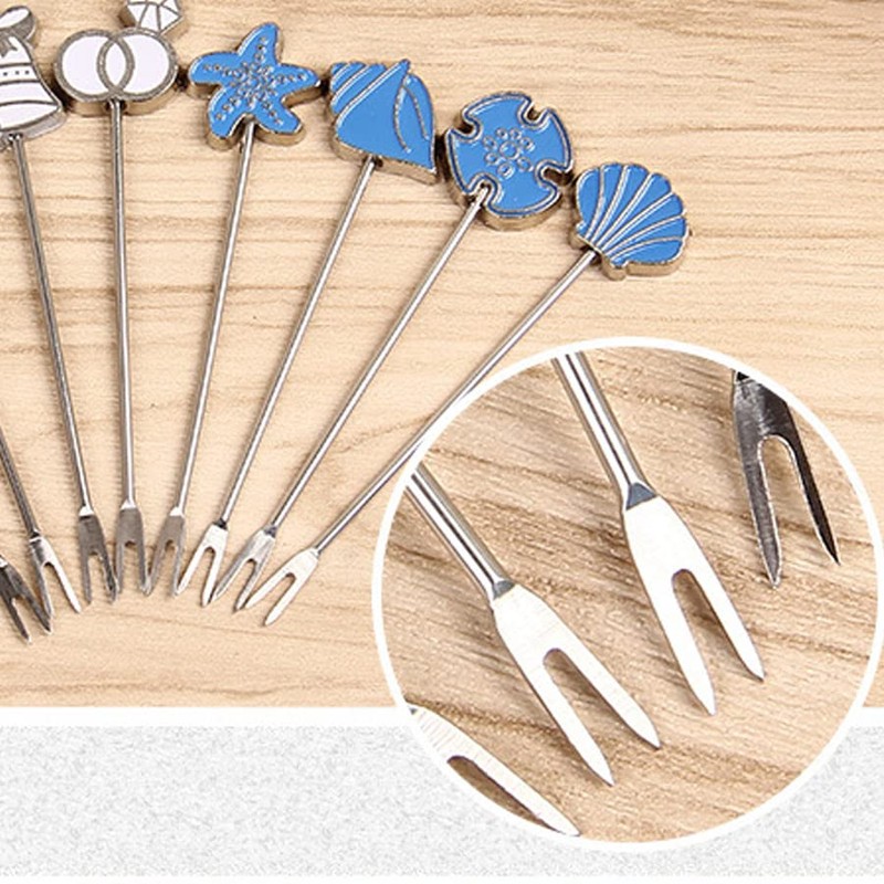 ARFUKA Fruit Forks Fruit Pick Stainless Steel Cute Cartoon Fruit