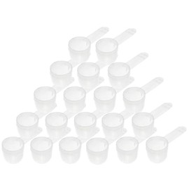 12 mL Plastic Measuring Packaging Round Bottom Scoop (= 12 cc/ = 2.4 teaspoon/ = 0.8 Tablespoon/ = 0.4 fl oz), Short Handle - to Measure and Dispense Spices, Granules, Powders, for Seeds Packing (20)