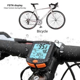 Ejoyous Digital Bicycle Computer, Waterproof Wireless Bicycle Speedometer with LED Backlight Display, Automatic Bicycle Speedometer with Stand, Automatic Wake-up