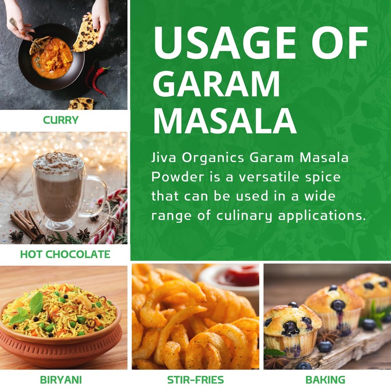 Jiva Organics Organic Garam Masala Powder 1 Pound Bulk Jar