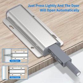 Prriszo 9 Pcs Magnetic Push Latch Catch for Cabinet Door, Push to Open Door Latch, Heavy Duty Cabinet Magnetic Catch for Cabinet Drawer Door Press Out Closure Cabinet Hardware