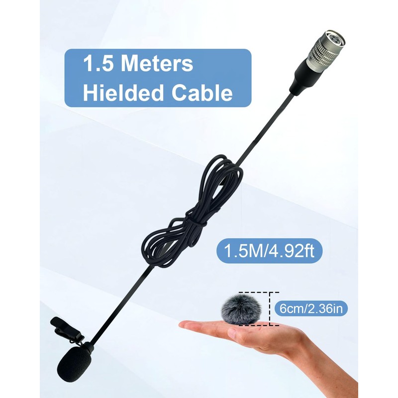 SEYUGOPTI 4Pin Plug Lavalier Lapel Microphone for Audio-Technica Wireless Transmitter,