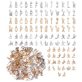 BEEFLYING Pack of 156 Letter Pendant Charms, 26 Letter Charms Pendants with Initial Letter A~Z for Necklaces, Bracelets, Jewellery Making, Craft Supplies
