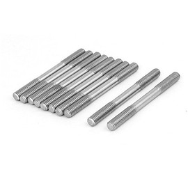 Sourcingmap M6x65mm 304 Stainless Steel Double End Threaded Stud Screw Bolt 10pcs