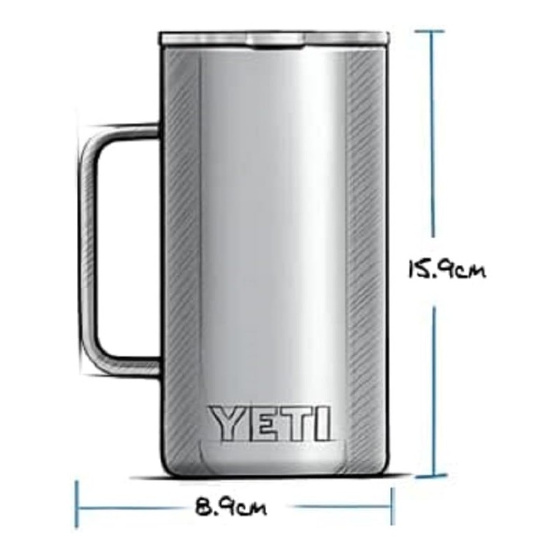 YETI Rambler Jug, Stainless Steel, Black, 24 oz (710 ml)