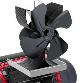 Miaton Heat Powered Wood Stove Fan for Propane Heater (Included 4-Blade, Black