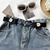 허리조절 벨트 플라워 밴딩 똑딱이 3color [블루] Adjustable Waist Belt