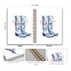 Dejfel Chinoiserie Blue Notebook Journal,Blue Floral Cowgirl Boots Preppy Aesthetic