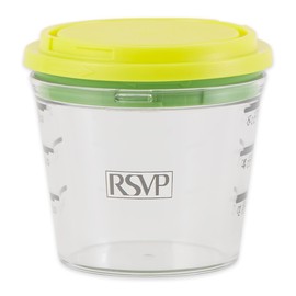 RSVP International Kitchen Collection Multi-Function Zester/Grater, Airtight and Leak Proof Container, Dishwasher Safe, 6 oz Capacity, Yellow