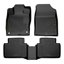 PIT66 Floor Mats Cargo Liners Compatible with Honda Civic Sedan 4-Door 2016-2021/Fit Hatchback/Fit Coupe 2Door (Heavy Duty) 3-Piece All Weather Automative TPE Liners