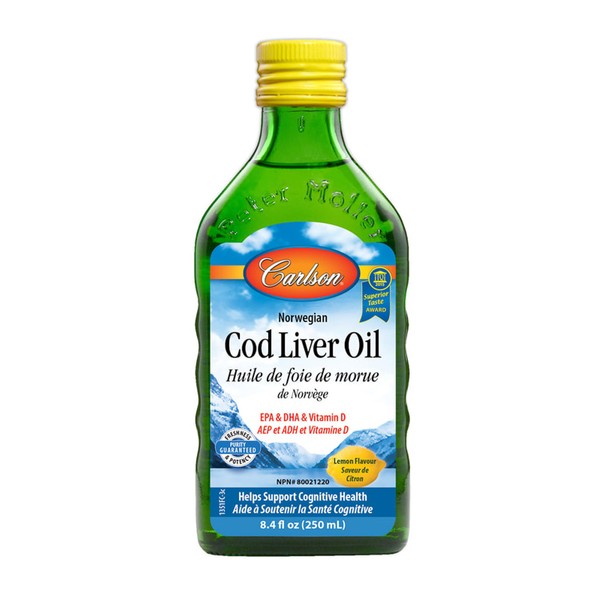 Carlson Norwegian Cod Liver Oil Lemon 250 ml