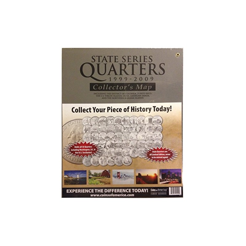 Coins of America State Quarter Map (US State Quarter Series)