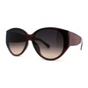 Womens Oversized Mod Oval Thick Temple Plastic Chic Sunglasses Brown