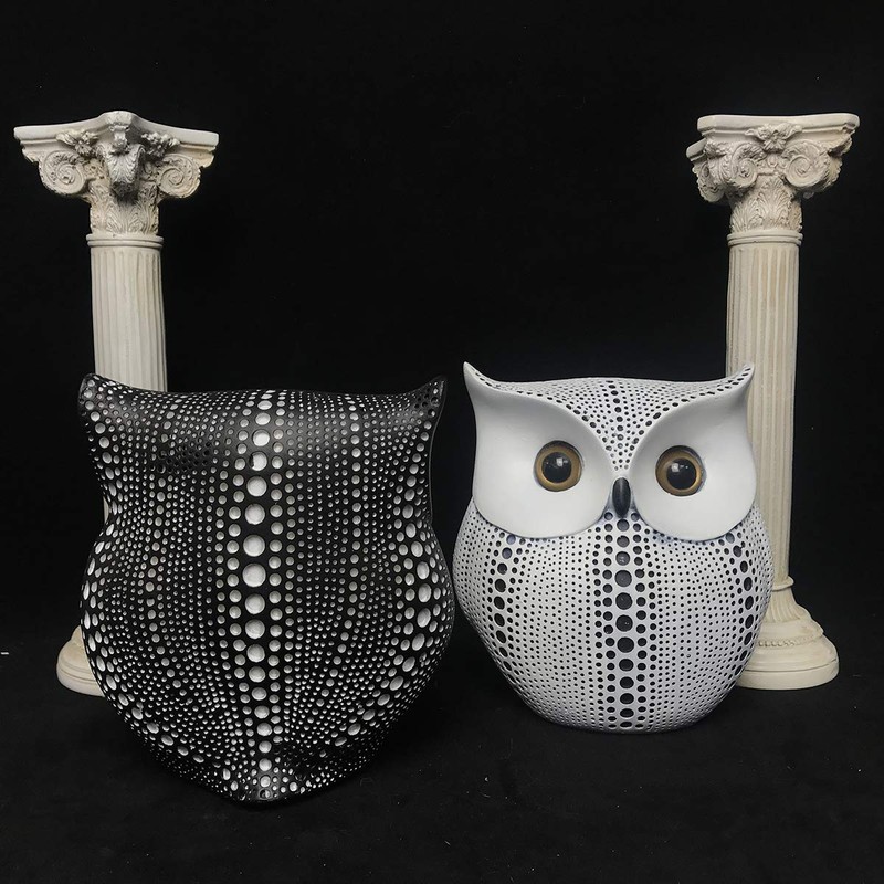 Artgenius Dots Owl Statue,Small Animal Owl Figurines for Home Office