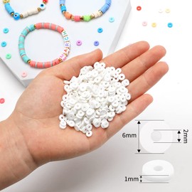 IOOLEEM 2000+pcs White Clay Beads, Polymer Clay Beads for Bracelets Making, Clay Beads for Jewelry Making, Clay Beads for Crafts, Bracelet Beads.