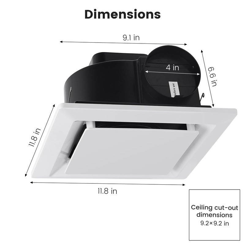 Roodike Bathroom Exhaust Fan for Ceiling Mount, Household Bath Vent
