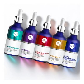 Kit Facial Advance Con 5 Sueros A. hialurnico, Retinol, Vitamina C, Niacinamida, cido gliclico Momento de aplicacin DaNoche Todo tipo de piel...      